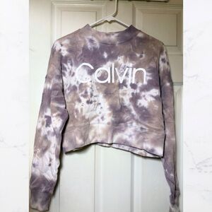 Calvin Klein Purple Tie-Dye Sweatshirt, Size Small